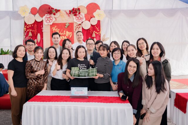 After hours of hard work at the festival, our reward was perfectly square Vinphaco Banh Chung Tet filled with joy